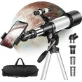 Photo 1 of **MISSING PARTS**Juyafio Telescope, 70mm Aperture Telescopes for Astronomy, 16X-120X Magnification Telescopes for Kids,Adults, Portable Refractor Telescope with Adapter and Tripod