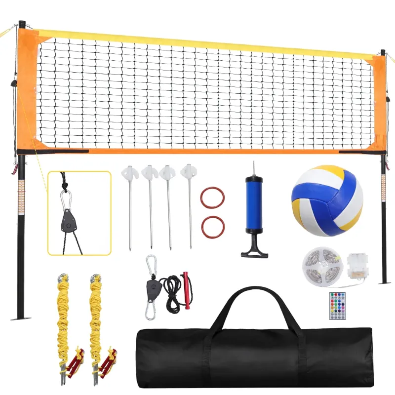 Photo 1 of ***Partial set****
Crtynell Heavy Duty Volleyball Net Outdoor with Anti-Sag System, Adjustable Aluminum Poles, Professional Volleyball Nets Set for Backyard and Beach, Volleyball and Carrying Bag

