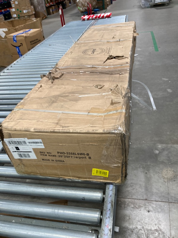 Photo 1 of **BOX B ONLY/INCOMPLETE SET/FRAME PARTS ONLY**20'x25'x13' Metal Carport for 2 Cars, Heavy Duty Extra Tall Carport for Heavy Snow, Reinforced Frame, Permanent Shelter for Bass Boats, Full-Sized Pickup Trucks, and Tractors, N.W. 980 Lbs