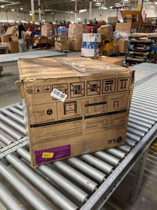 Photo 1 of **FRONT IS OFF/SHUTS OFF/HAS DENTS**LG LW1224RD 12,000 Window Air Conditioner, 115V, 550 Sq.Ft. (22' x 25' Room Size), Quiet Operation, Electronic Control with Remote, 3 Cooling & Fan Speeds, Auto Restart, 12000 BTU, White