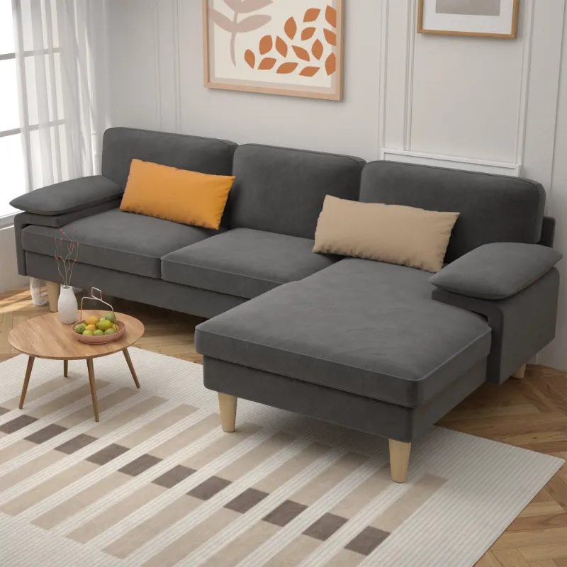 Photo 1 of ***Box 6-2****
Eunon L Shaped Couch with Chaise Lounge, Modern 4-seat Sofa with Memory Foam & Removable Washable Cover for Living Room, Apartment,Grey
