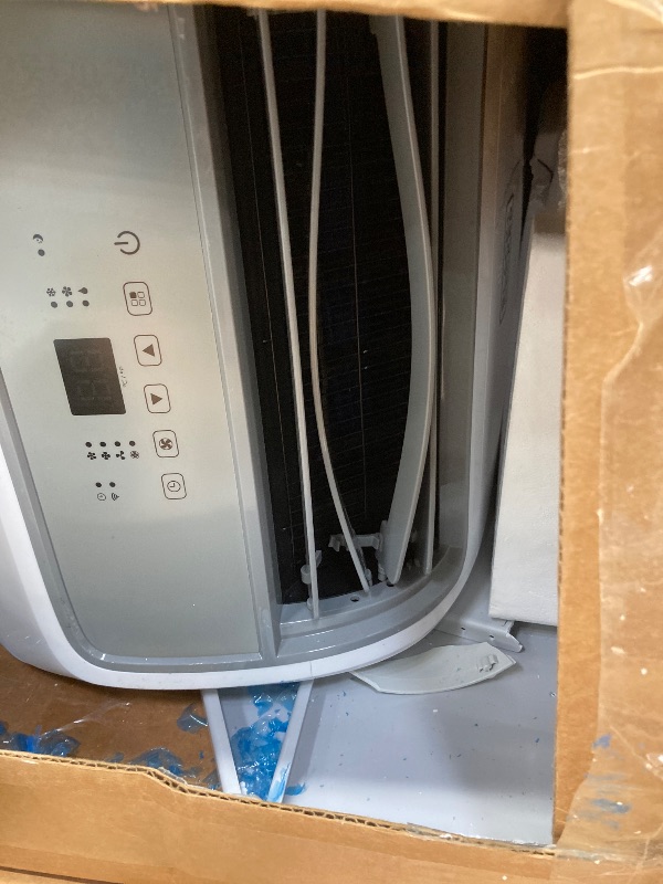 Photo 1 of **SIDES DAMAGED/MISSING PARTS**BLACK+DECKER Smart Portable Air Conditioner, 14,000 BTU for Rooms up to 700 Sq. Ft., Smart Portable AC with Follow Me Remote and Window Kit, BPACT14WT, White