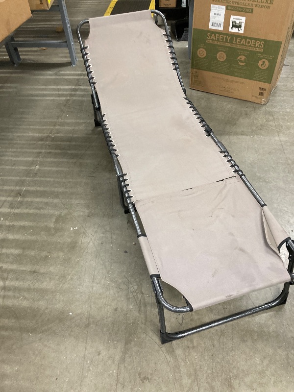 Photo 1 of ***(USED SOME FABRIC STAINS, SOME BLACK SPOTS, SOME SCUFFS/SCRATCHES, CANOPY BROKEN)***

KingCamp Tanning Chair with Face Hole, Lounge Chairs Outdoor Folding Portable Comfy Adjustable 5-Position Foldable Chaise Chaser  for Outside Beach Patio Sun Bathing 