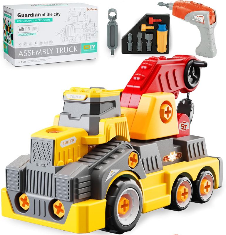 Photo 1 of 11inches Large Take Apart Construction Toys Crane Trucks for Boys Girls Kids 3-10 Year Old Electric Drill Toys
