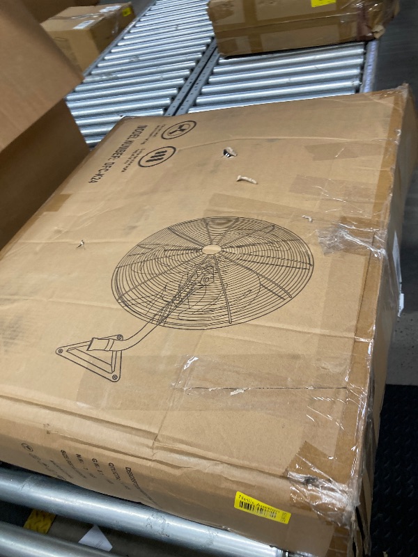 Photo 1 of 24” Wall Mount Fan 8000 CFM High Velocity Industrial Heavy Duty Fan with 3-Speed Oscillating Commercial Use for Warehouse, Garage, Factory, Black
