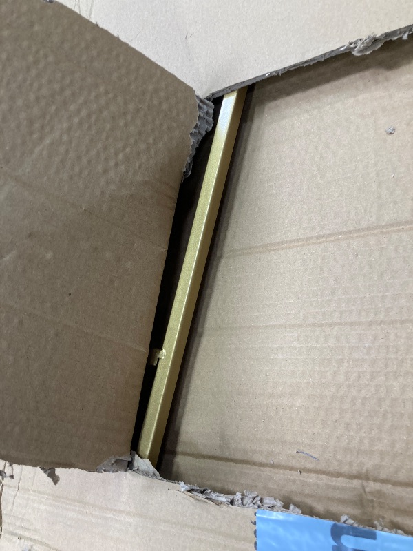 Photo 1 of **MISSING THE 2 FRONT HOOKS**Deco 79 Metal Geometric Display Easel Tall Adjustable 3 Tier Floor Standing Easel with Chain Support, Display Stand 20" x 18" x 56", Gold