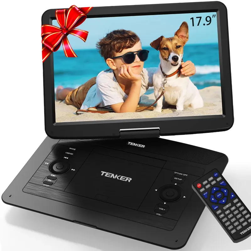 Photo 1 of 17.9" Portable DVD Player with 15.6" Large HD Screen, 6 Hours Rechargeable Battery, Support FM Transmitter, Sync TV, USB, SD Card and Multiple Disc Formats, Dual Speaker, Remote Control, Region Free
