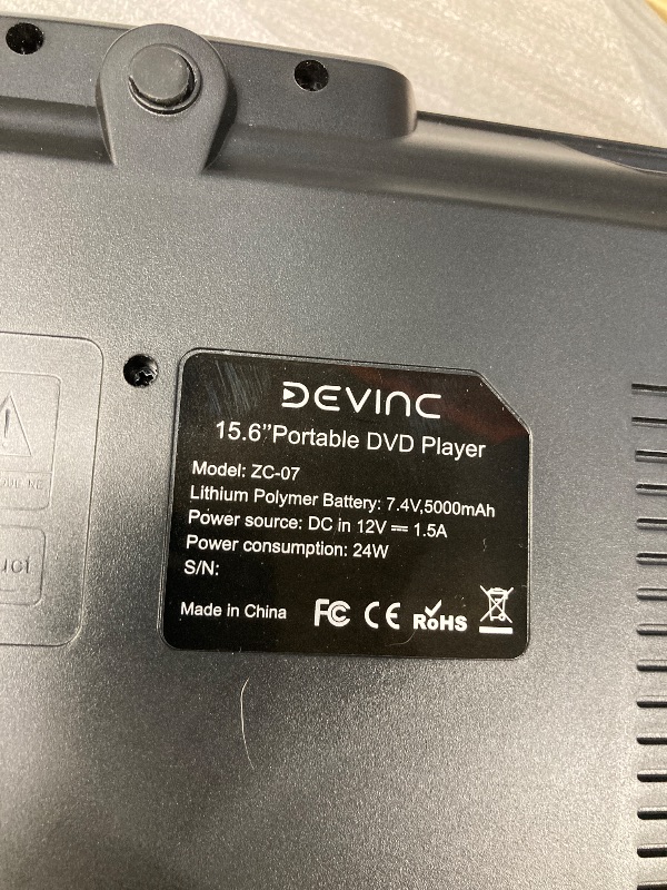 Photo 1 of 17.9" Portable DVD Player with 15.6" Large HD Screen, 6 Hours Rechargeable Battery, Support FM Transmitter, Sync TV, USB, SD Card and Multiple Disc Formats, Dual Speaker, Remote Control, Region Free
