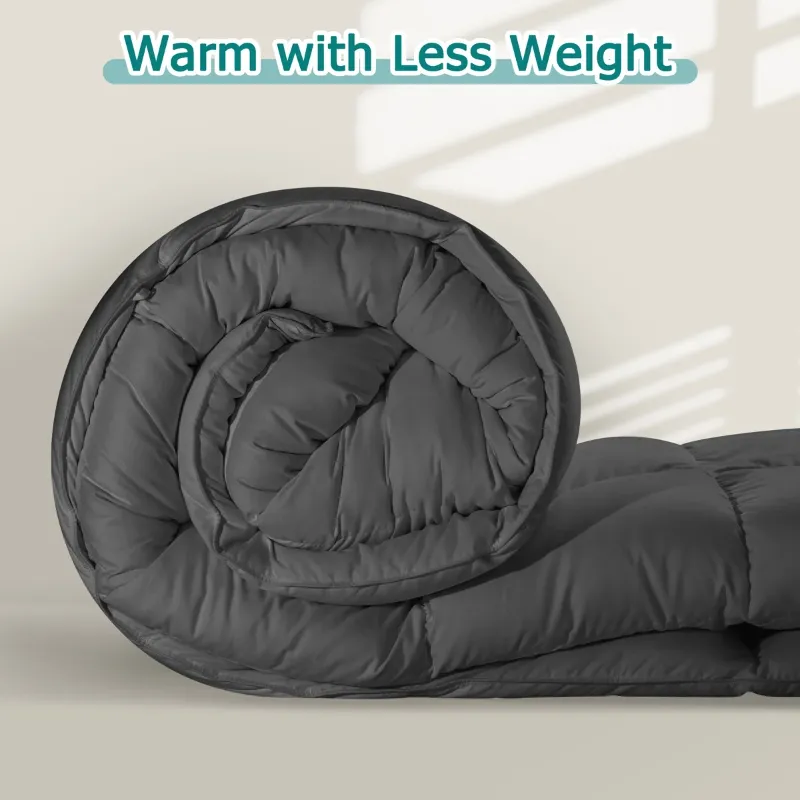 Photo 1 of 
JUSTLET California King Size Feather Comforter Filled with Feather & Down - All Season Grey Duvet Insert- Luxurious Hotel Bedding Comforters