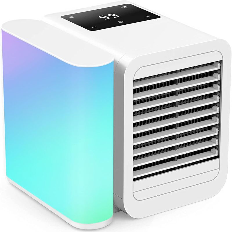 Photo 1 of **MISSING USB C WIRE**Portable Air Conditioner Cooling Fan: Evaporative Mini Air Cooler with ? ?????? - USB Personal Air Cooler Desktop Ac Unit for Room Office Home (Cloud White)