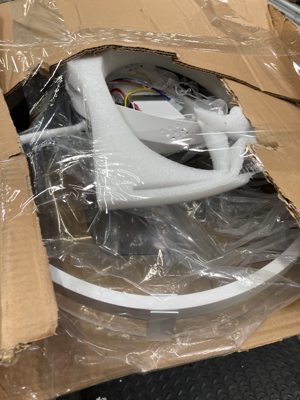 Photo 1 of ***(SELLING AS PARTS ONLY -MISSING PARTS,BOX RIPPED/TORN)***
Low Profile Ceiling Fan with Lights: Modern Flush Mount Ceiling Fans with Lights and Remote Control, Dimmable LED 3 Color 6 Speeds Timing Reversible Blades Ceiling Fans for Bedroom Living Room, 