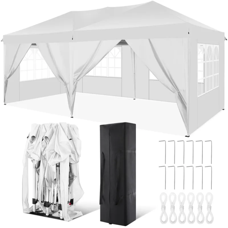 Photo 1 of ***(THIS IS CANOPY COVER ONLY - NO FRAME/NO TENT)***
CANOPY 10' x 20' EZ  Canopy 6 Removable Sidewalls and Carry Bag, White
for Tent Outdoor Event 