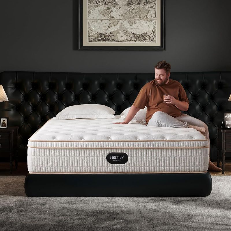 Photo 1 of 12 Inch Queen Hybrid Mattress, Cooling Gel Memory Foam & Zoned Pocket Coils, Pressure Relief, Motion Isolation, Breathable Bed in a Box, CertiPUR-US Certified
