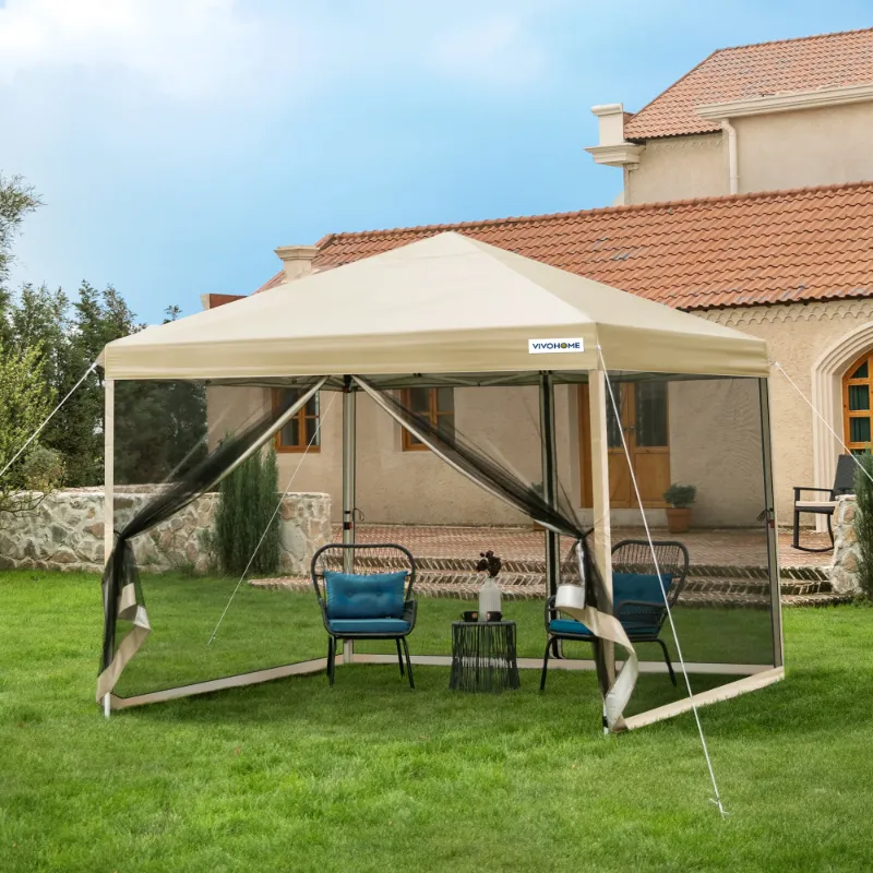 Photo 1 of **MISSING TOP**SPECSTAR 10'x10' Pop up Canopy Tent with Mesh Netting, 2 Zipper Doors, and Roller Bag

