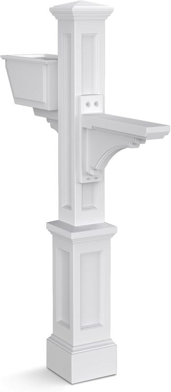 Photo 1 of ***(NO ARM -NO PLANTER BOX INCLUDED, SMALL DENTS ON TOP OF POST, ITEM DUSTY/DIRTY ON AREAS BOX RIPPED/TORN)***ORIGINAL STOCK PHOTO NOT AVAILABLE***
Mayne Newport Plus Mailbox Post with Standard Arm – Weather-Resistant, Durable Classic Design – Easy-to-Ins