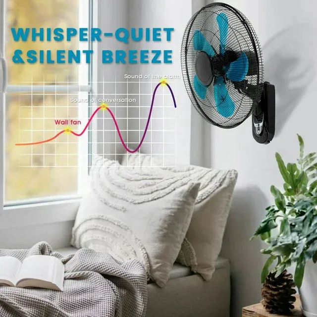 Photo 1 of 2 Pack 18" Wall Mount Fan with Remote, 3 Speeds Wall Oscillating Fan with 4800 CFM, Cooling Fan with 4 Timing, High Velocity Fans, Blue