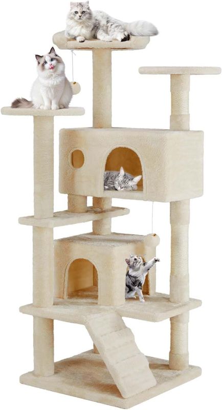 Photo 1 of 
Zyerch Cat Tree Tower, 54-Inch Cat Tree for Indoor Cats, Multi-Level Furniture Activity Center Cat Tower with Scratching Post, Beige