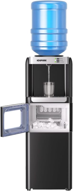 Photo 1 of 
ICEPURE 3-in-1 Water Dispenser with Ice Maker, Water Cooler Dispenser for 5 Gallon Bottle Built-in Bullet Ice Maker Top Loading, Hot and Cold Water...
