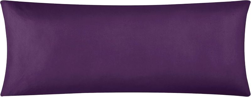 Photo 1 of  Ultra Soft Microfiber Body Pillow Cover/Pillowcases 21"x54" with Hidden Zipper Closurer (21"x54" Body Pillow Cover, Purple)
