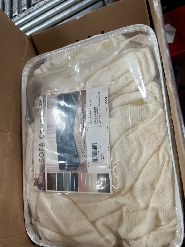 Photo 1 of ROFASVCO Reclining Sectional Couch Covers L Shape Waterproof Washable Recliner Sofa Cover for L Shaped Sectional Super Stretch Soft Corner Recliner Slipcovers (5 Seater 1 Console Cover, Cream)