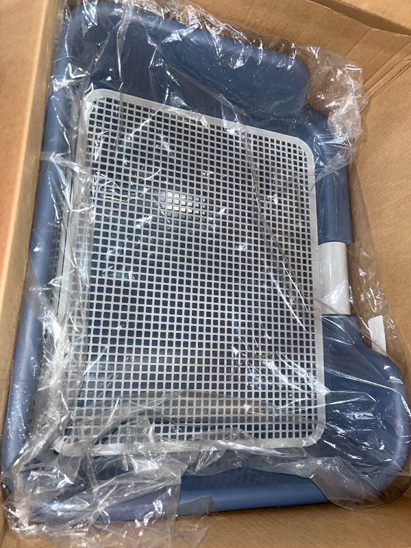 Photo 1 of [PS KOREA] Indoor Dog Potty Tray – with Protection Wall Every Side for No Leak, Spill, Accident - Keep Paws Dry and Floors Clean! (Blue)