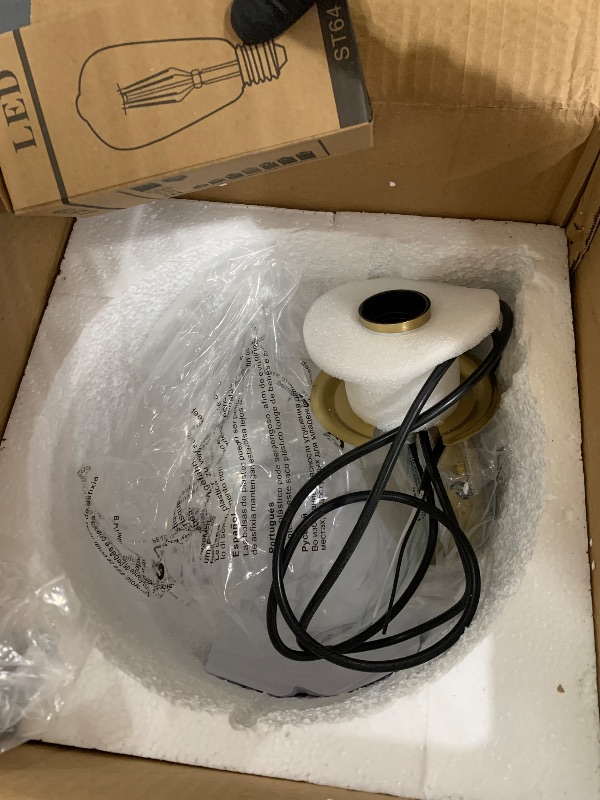Photo 1 of (PARTIAL SET) (UNTESTED) Bagood 10 Inch Globe Pendant Light Gold Mid Century Pendant Light Adjustable Hanging Light Fixture Globe Pendant Lights Kitchen Island Clear Glass with Brass Finish for Dining Room