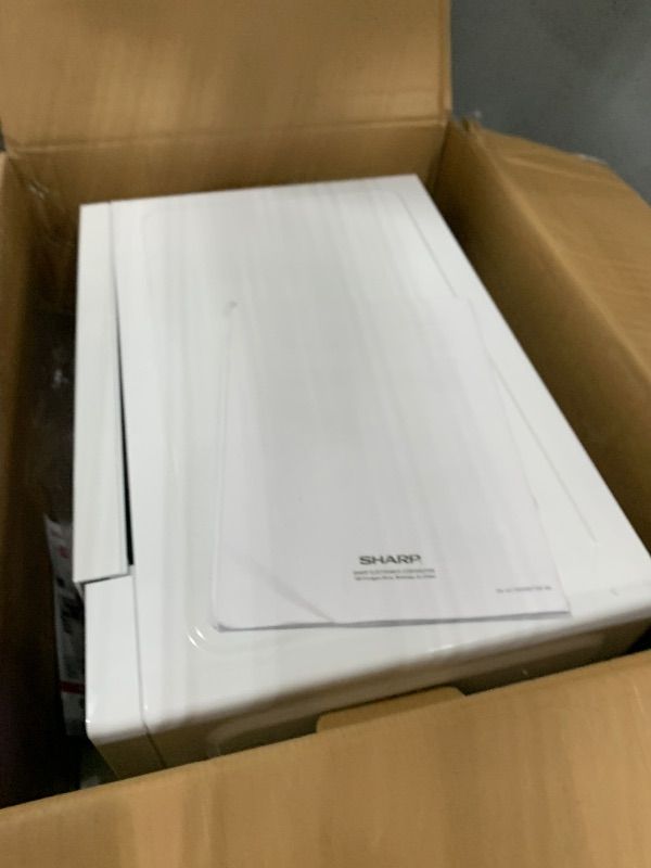 Photo 1 of (BROKEN DOOR) (PARTS) SHARP SMC1161KW Countertop Microwave Oven with Removable 12.4" Carousel Turntable, 1.1 Cubic Feet, 1000 Watt CuFt, White