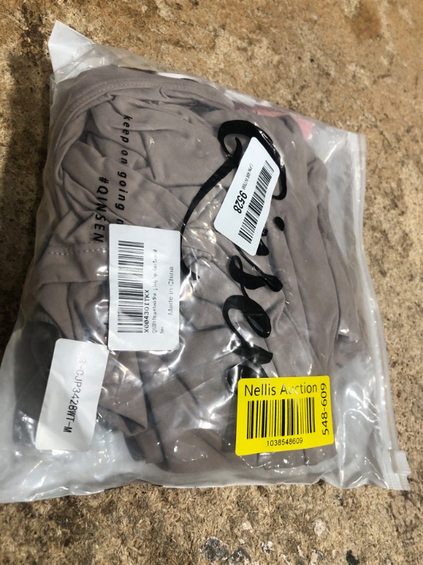 Photo 1 of (BAGGED) (MEDIUM) (USED/FAIR) QINSEN Square Neck Short Sleeve Bodysuit for Women Double Lined Body-Hugging Sexy Tops Rose Taupe M