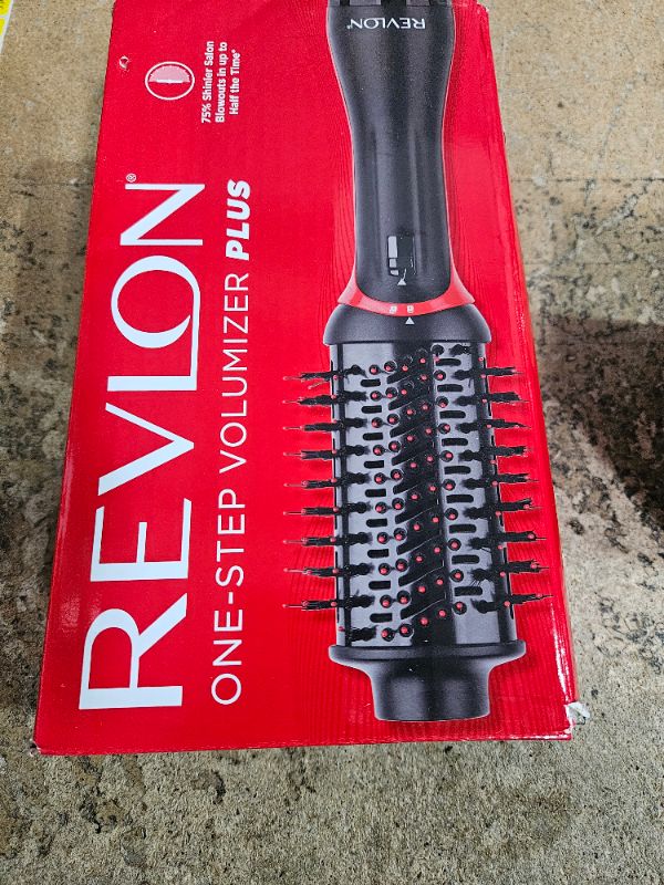 Photo 1 of REVLON One-Step Volumizer Plus Hair Dryer and Styler, Enhanced Motor for Less Frizz, More Shine, and Reduced Heat Damage for Salon Style Round Brush for Blowout, Black (Amazon Exclusive)