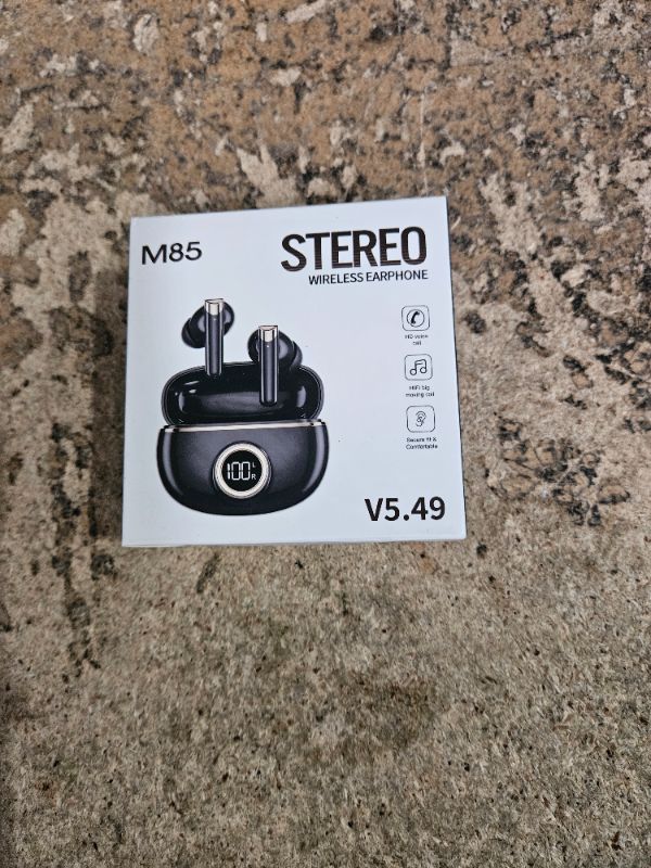 Photo 1 of  Bluetooth M85 Earphones, True Wireless, Noise Reduction, Long Battery Life Multifunctional Headset | Plastic, Black, Angeler