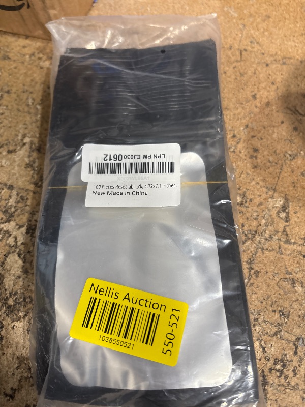 Photo 1 of 100 Pcs Resealable Mylar Bags with Zipper and Clear Window Packaging Bags Foil Pouch Zip Bag for Food Self Sealing Storage Supplies (Black, 4.72x7.1 inches)