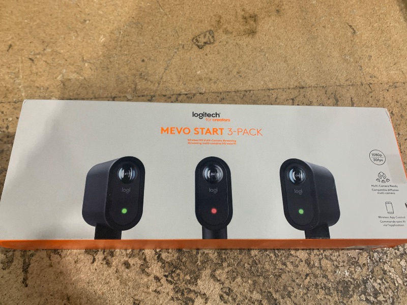 Photo 1 of (POWER TESTED) (ISSUE CHARGING) Logitech for Creators Mevo Start 3-Pack Wireless Live Streaming Cameras, for Multi-Camera HD Video,App Control and Stream via Smartphone or Wi-Fi