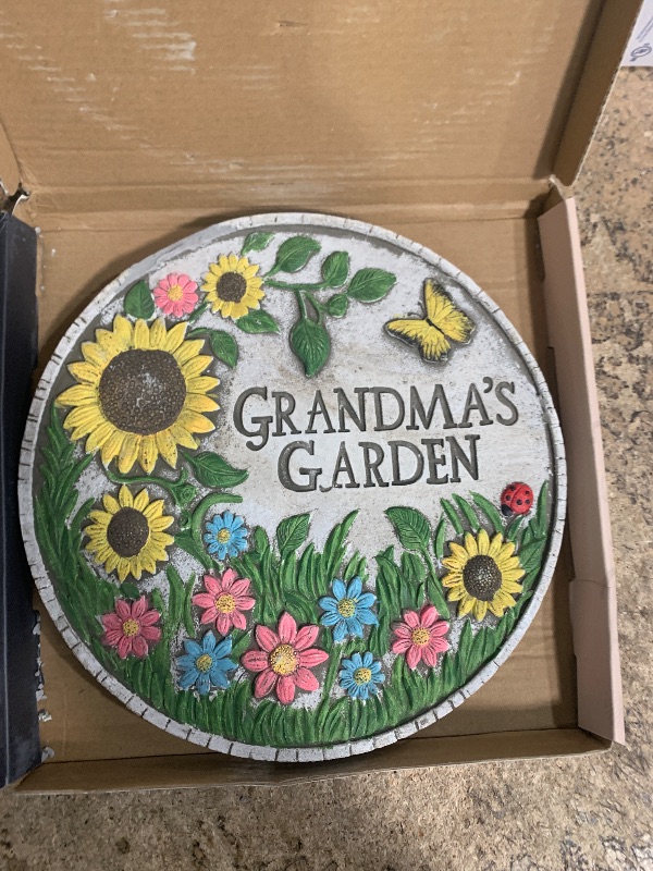 Photo 1 of ***SEE NOTES***VEOJEIN Grandma's Garden Stepping Stone 9.45’ Durable Garden Décor with 3D Hand-Painted Sunflower Design – Gift for Grandma, Mom, Wife, Mother’s Day, Christmas, Birthdays