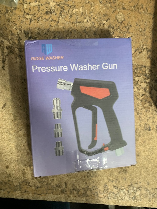 Photo 1 of (pART oNLY)RIDGE WASHER Pressure Washer Gun 5000 PSI, 12 GPM, High Pressure Spray Gun with 1/4" Quick Connector, 3/8'' Quick Connect, M22-14 mm and M22-15 mm Fitting