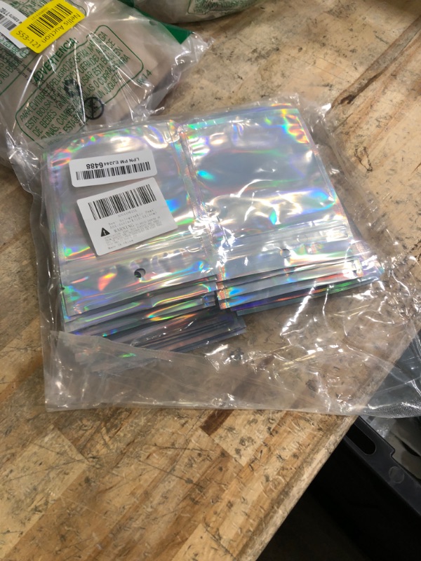 Photo 1 of 100Pcs Holographic Resealable Bags, 4x6 inch Packaging Foil Pouch ?Motomy Mylar Food Storage Bag Great for Small Business and Party Favor……