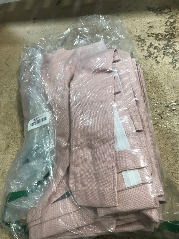 Photo 1 of 100% Blackout Shield Linen Blackout Curtains for Bedroom 84 Inches Long, Back Tab/Rod Pocket Living Room Drapes, Thermal Insulated Blackout Curtains 2 Panels Set, 50" W x 84" L, Blush Pink