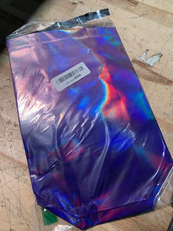 Photo 1 of (BAGGED) (USED/FAIR) Nush Nush Holographic Gradient Gift Bags Medium Size– Set of 12 Sunset Pink & Purple Reusable Gift Bags With Handles - Colorful Party Favor Bags, Birthday Gift Bags in Bulk, Goodie Bags - 8x4x10