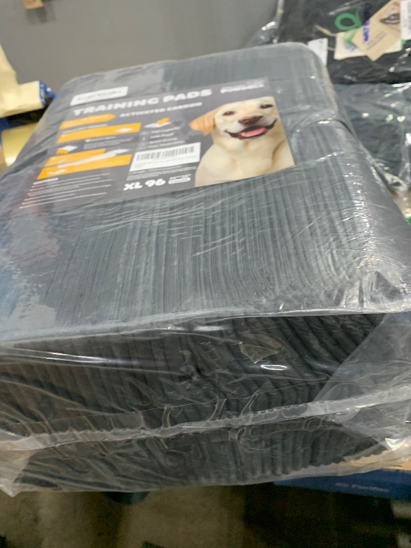 Photo 1 of 96 Packs Powools 34.0"×28.0" Charcoal Puppy Pads, Ultra-Large Carbon Pee Pads for Dogs, Odor-Control Puppy Pads, 6-Layer Dog Training Pads, Ultra-Absorbent & Quick-Dry Black Puppy Pads