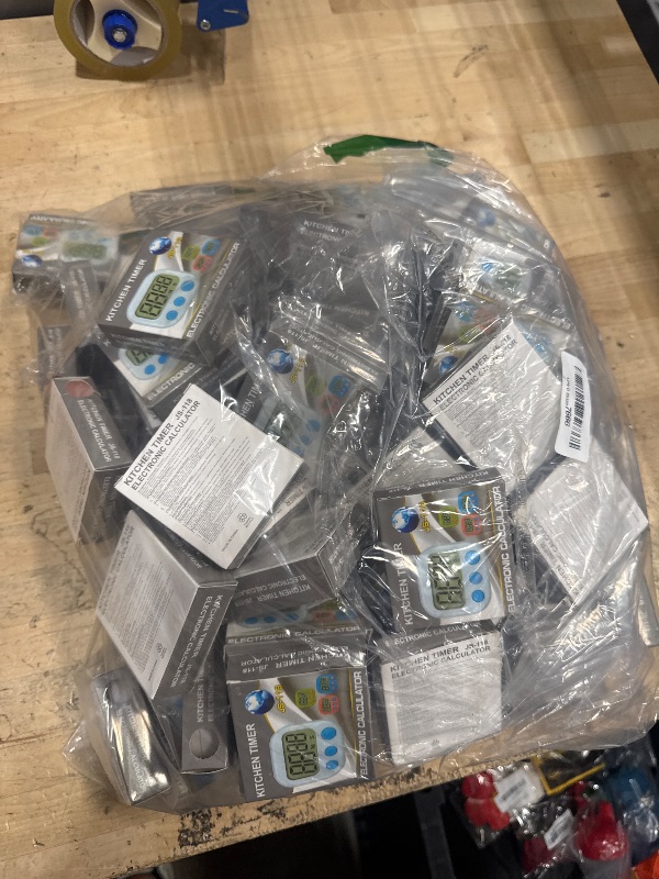 Photo 1 of Xuhal 100 Pieces Digital Kitchen Timer Bulk, Small Magnetic Timers for Classroom, Digits Stopwatch Clock for Cooking Baking Sports Games Office, Not Including Battery (Multicolor)