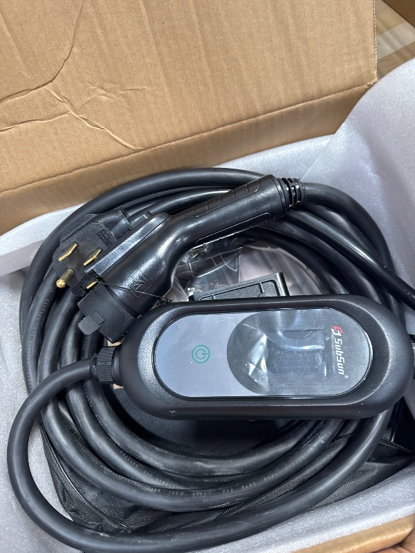 Photo 1 of *UNABLE TO TEST** SubSun Universal Portable Level 2 EV Charger 50Amp 240V Electric Car Charger for All North American EVs Includes J1772 and Tesla, 25FT EV Charging Cable with NEMA 14-50 Plug (with Tesla Adapter)
