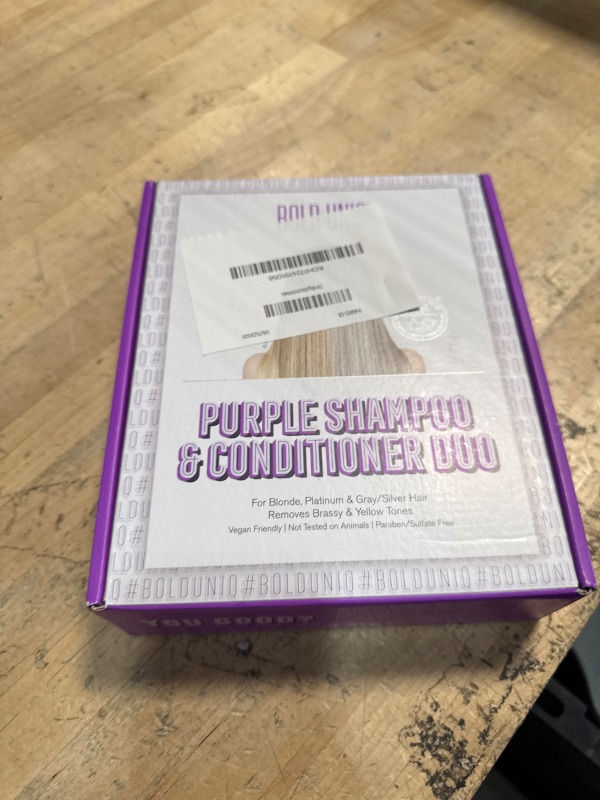 Photo 1 of Bold Uniq Purple Toning Shampoo & Conditioner Set - For Blonde, Platinum, Ash, Bleached, Grey, Ash & Silver hair - Eliminates Brassy, Yellow Tones - Vegan, Paraben & Sulphate Free - 8 Fl Oz Each