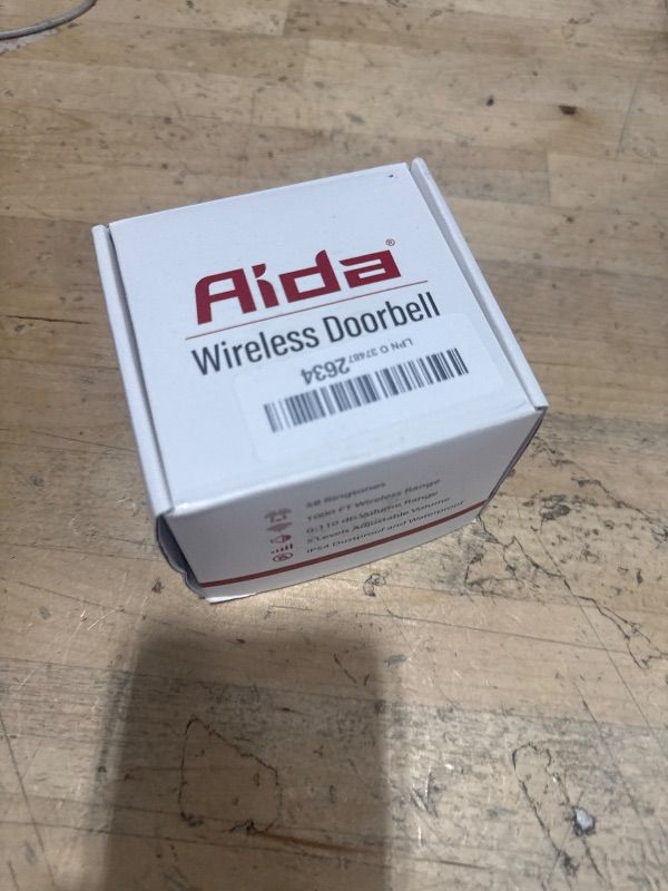 Photo 1 of AIDA Lighted Wireless Doorbell for Home, Waterproof Battery Doorbell Wireless 1,000ft Range, 5 Volume Levels with 58 Doorbell Chimes & LED Flash (White, Doorbell with 2 Buttons & 1 Receiver)