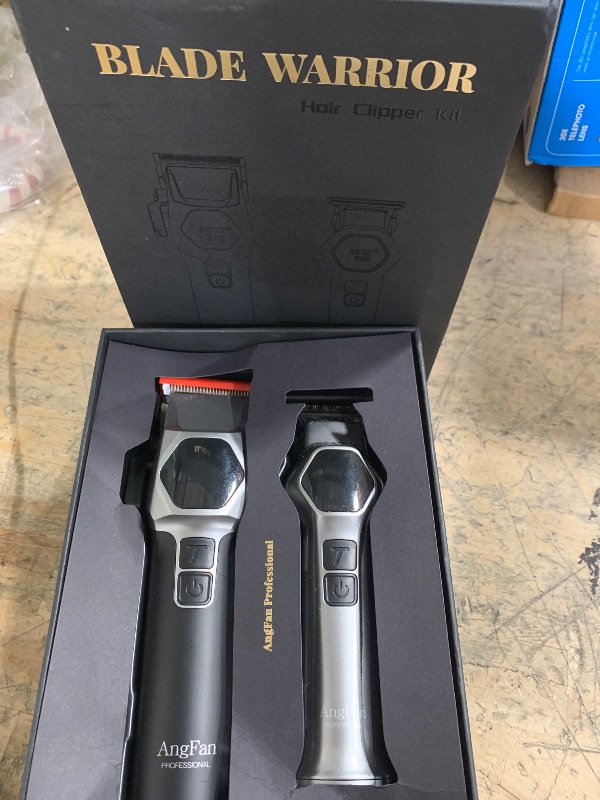 Photo 1 of ANGFAN Professional Hair Clippers for Men - 8000RPM Brushless Motor & 440C Steel Blades, Barber-Grade Cordless Clippers & Trimmer Set for Fade Designs, Hair Cutting Tools for Professional Barbers