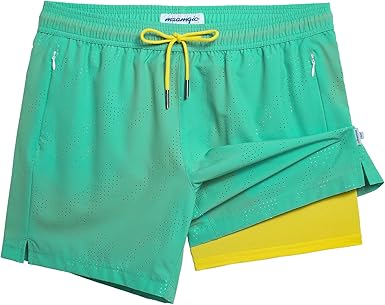 Photo 1 of ***SEE NOTES*** 
maamgic Mens Swim Trunks with Compression Liner 5 Inch Inseam Quick Dry Board Shorts with Zipper Pockets Swimming Shorts size: 2XL 
