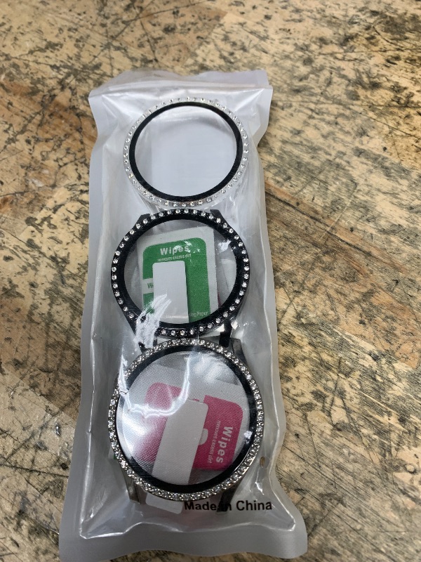 Photo 1 of 3 Pack Bling Case for Samsung Galaxy Watch 7 Screen Protector 40mm 44mm for Women,Hard PC Glitter Crystal Diamond Cover Full Protection Protective Bumper for Samsung Galaxy Watch 7 Case 40 44 mm