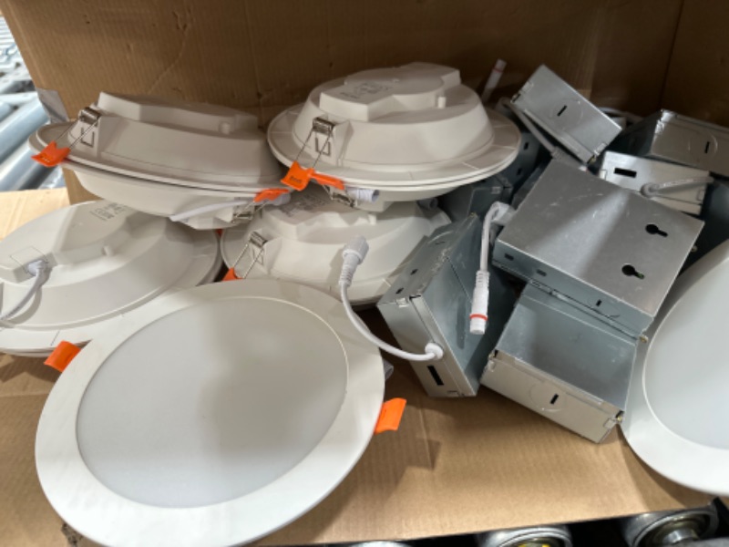 Photo 1 of (Missing pieces) SikSog Smart Recessed Lighting 6 Inch RGBCW Color Changing 16W LED Downlight with Junction Box,1350 Lumen Recessed Ceiling Light