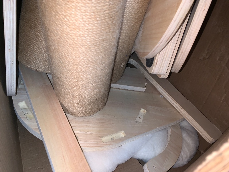 Photo 1 of ***PARTS ONLY***Aechonow Tall Floor to Ceiling Cat Tree for Large Cats, Cat Tower with Scratching Post, Adjustable Height(82-122 in), Large Condo Cave Bed and Hammock for Indoor Cats, Cat Climbing Pole, Wood