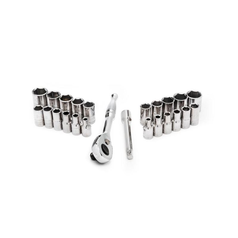 Photo 1 of 1/4 in. Drive Ratchet SAE/Metric Standard Socket Set (24-Piece)