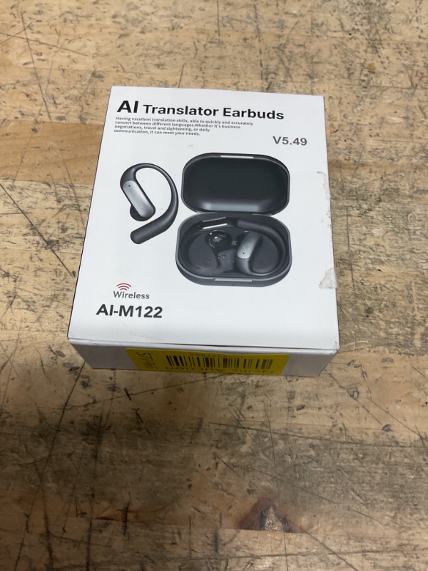 Photo 1 of AI Language Translator Earbuds, 4-in-1 OWS Real Time 144 Languages and Accents Translation Earbuds, Audifonos Traductores Inglés Español Translation Device for Travel Business Learning, Black
