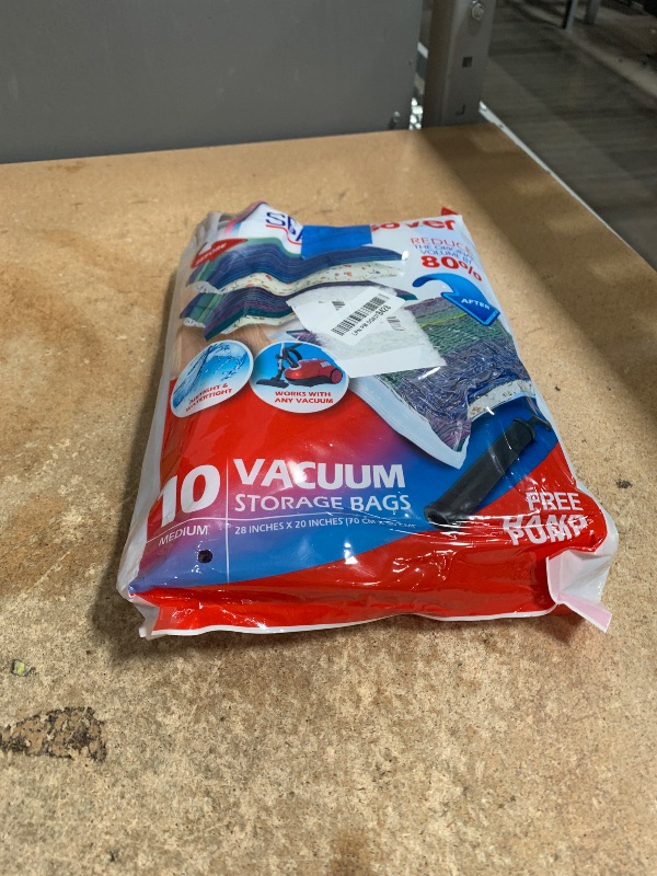 Photo 1 of 10 Pack Medium Vacuum Storage Bags for Comforters, Blankets & Clothes – Vacuum Sealed Compression Bags with Hand Pump – Space Saver Storage Bags for Bedding, Moving, Travel & Organization